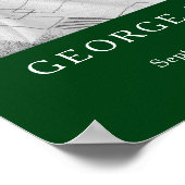 Herdenking foto motor begrafenis aangepast groen poster (Hoek)