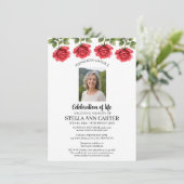 Herdenking Foto Rozen Begrafenis Kaart (Staand voorkant)