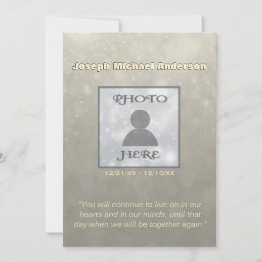 Herdenking | Foto toevoegen Kaart (Voorkant)