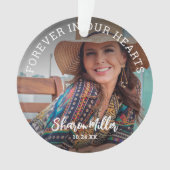 Herdenking foto 'Voor altijd in ons hart Kerstmis Ornament (voorkant)