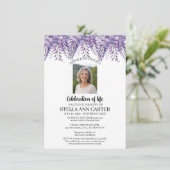 Herdenking Foto Wisteria Bloemstuk Begrafenis Kaart (Staand voorkant)