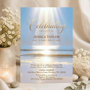 Herdenking Gedicht Strand Oceaan & Feest van het L Kaart
