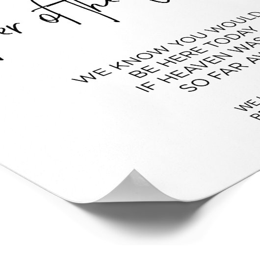 Herdenking gereserveerd voor Moeder van de Bruideg Poster (Hoek)