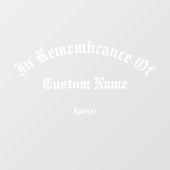 Herdenking: Giant Tribute Window Cling Raamsticker (Vel)