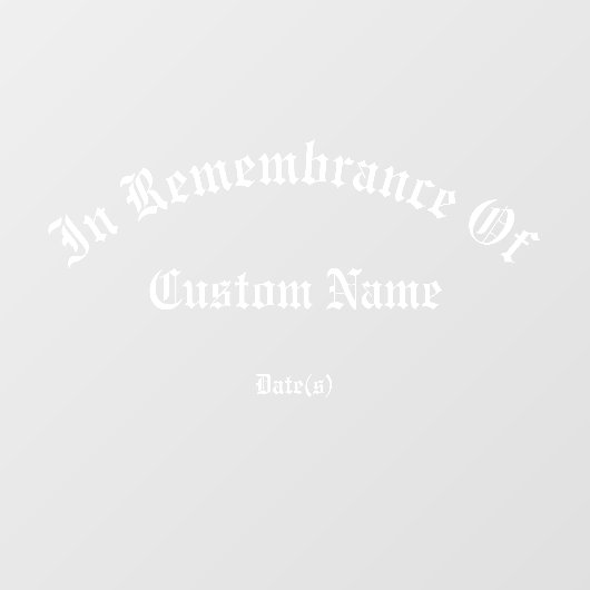 Herdenking: Giant Tribute Window Cling Raamsticker (Vel)