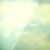 Herdenking: Giant Tribute Window Cling Raamsticker (Vel 3)