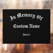 Herdenking: Giant Tribute Window Cling Raamsticker (Vel 2)