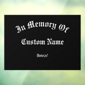 Herdenking: Giant Tribute Window Cling Raamsticker (Vel 3)