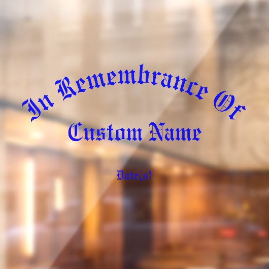 Herdenking: Giant Tribute Window Cling Raamsticker (Vel 2)