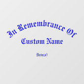 Herdenking: Giant Tribute Window Cling Raamsticker (Vel)