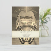 Herdenking | Gold Heart met Angel Wings Kaart (Staand voorkant)