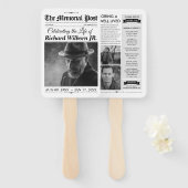 Herdenking Handventilatoren, Kranten Roukaart Vent Handwaaier (Voorkant en achterkant)