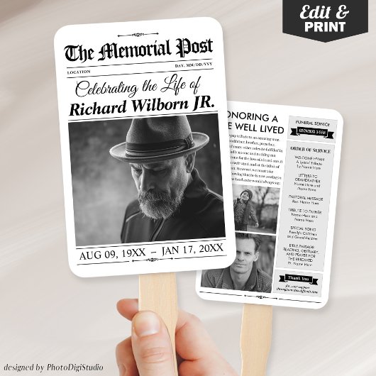 Herdenking Handwaaiers, Krant Uitvaartprogramma Wa Handwaaier