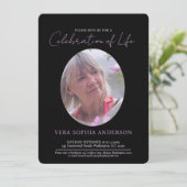 Herdenking hart ovaal foto zwart wit kaart (Staand voorkant)