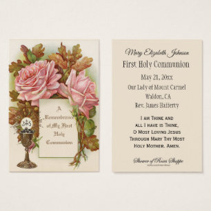 Herdenking Heilige Kaart Jezus Eerste Heilige Comm