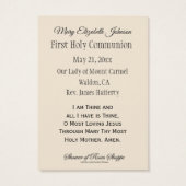 Herdenking Heilige Kaart Jezus Eerste Heilige Comm (Achterkant)