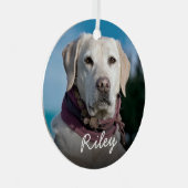 Herdenking huisdier hond foto Kerst ornament (Voorkant Rechts)