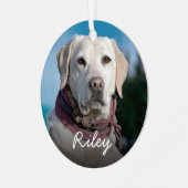 Herdenking huisdier hond foto Kerst ornament (Voorkant links)
