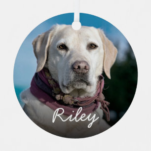 Herdenking huisdier hond foto Kerst ornament