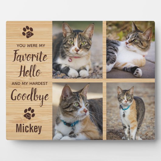 Herdenking huisdier kat Verlies aandenken foto Fotoplaat (Voorkant)