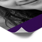 Herdenking in harten foto's uitvaart paars wit poster (Hoek)