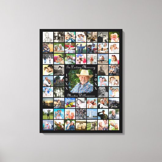 Herdenking IN LIEVENDE HERINNERING 55 Foto Collage Canvas Afdruk (Voorkant)