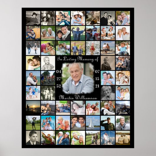 Herdenking IN LIEVENDE HERINNERING 55 Foto Collage Poster (Voorkant)