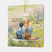 Herdenking jongen en hond  keramisch ornament (Links)