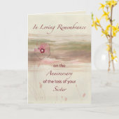 Herdenking Jubileum van verlies van zuster Flowers Kaart (Gele Bloem)
