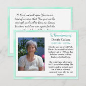 Herdenking Kaart voor begrafenis of gedenkteken (Voorkant / Achterkant)