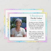 Herdenking Kaart voor begrafenis of gedenkteken (Voorkant / Achterkant)