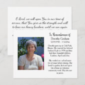 Herdenking Kaart voor begrafenis of gedenkteken (Voorkant / Achterkant)