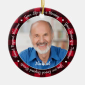 Herdenking Keepomwille Red Pset 2 Foto Memorial Keramisch Ornament (Voorkant)