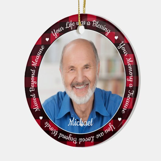 Herdenking Keepomwille Red Pset 2 Foto Memorial Keramisch Ornament (Links)