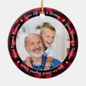 Herdenking Keepomwille Red Pset 2 Foto Memorial Keramisch Ornament (Achterkant)