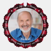Herdenking Keepomwille Red Pset 2 Foto Memorial Ornament Kaart (Voorkant)
