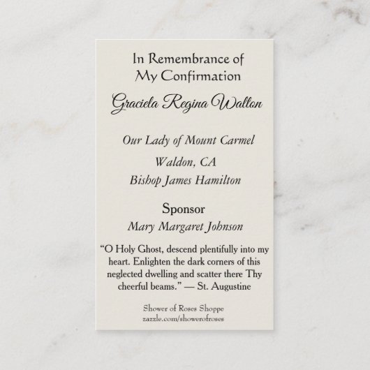 Herdenking Keepslag Schorting bevestiging Visitekaartje (Achterkant)