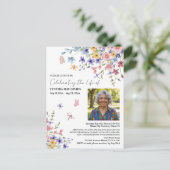 Herdenking Levensbloemen Foto Briefkaart (Staand voorkant)