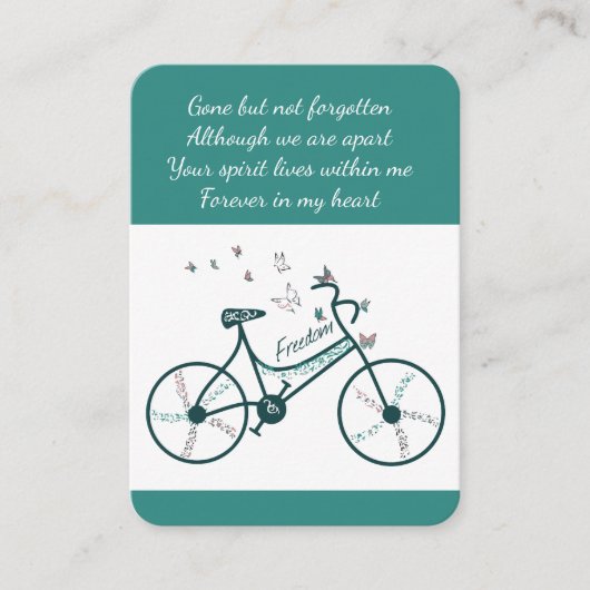 Herdenking: Levensherfst Bike Butterflies Visitekaartje (Voorkant)