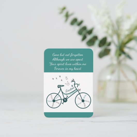 Herdenking: Levensherfst Bike Butterflies Visitekaartje (Staand voorkant)