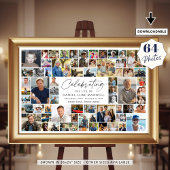 Herdenking levensviering 64 foto collage poster