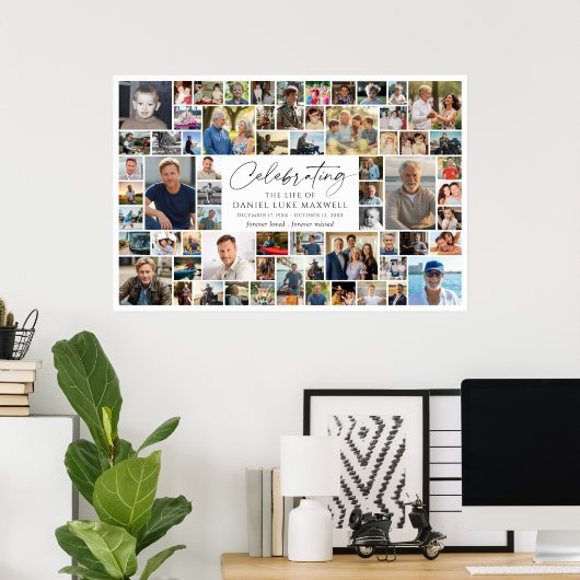 Herdenking levensviering 64 foto collage poster (Thuiskantoor)