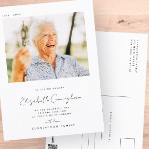 Herdenking Lieve Herinnering Elegant Eenvoudig Mod Briefkaart