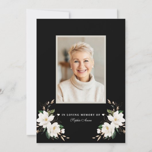 Herdenking Magnolia Foto Herdenkingskaart  Kaart (Achterkant)