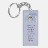 Herdenking Mees Vogel Winter Sneeuw Boom Sleutelhanger (Voorkant Links)