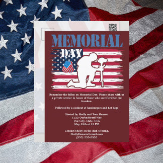 Herdenking Memorial Day voor gevallen vlag barbecu Briefkaart