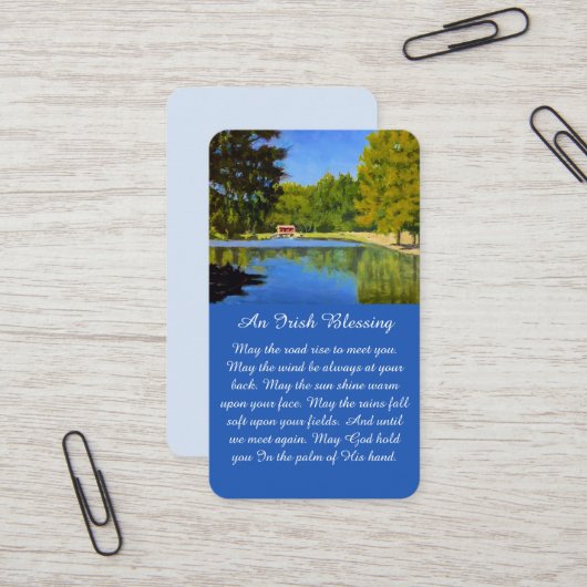 Herdenking Memorial Landscape Begrafenis Kaart Visitekaartje (Voorkant / Achterkant in situ)