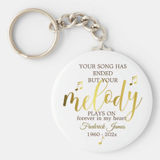 Herdenking Memorial Music Quote Sleutelhanger (Voorkant)