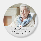 Herdenking Met Foto Hart Magneet (Voorkant)