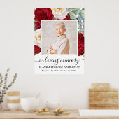 Herdenking met foto met rode en witte rozen poster (Keuken)